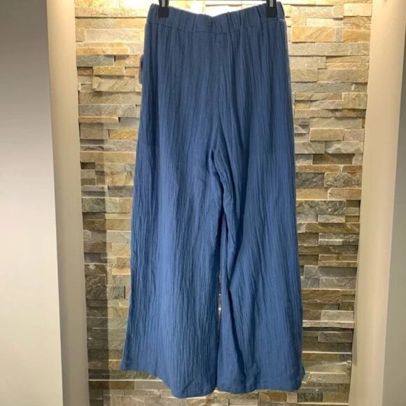 Whyte Eyelash Gauze Wide Leg Pants - Picture 4 of 8